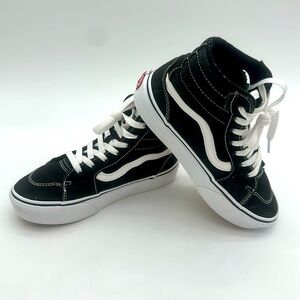 VANS Classic Black & White High Top Sneakers Girls Size 3 Missy Skate Sk8 Shoes